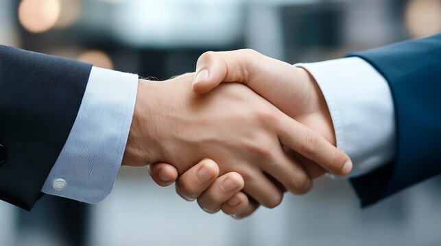 Professional handshake symbolizing partnership and collaboration in a modern business setting : Generative AI