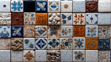 Exploring a vibrant marketplace featuring azulejos tiles in portugal's cultural heart stunning visuals artistic essence