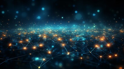 Obraz premium Cyber network connections and fast digital data in an abstract image