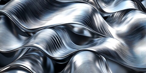 Naklejka premium Abstract metallic waves background