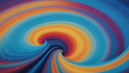Fototapeta premium A vibrant abstract composition featuring a swirling vortex of blue, orange, yellow, and red textured lines, creating a dynamic and modern design with a sense of depth and movement