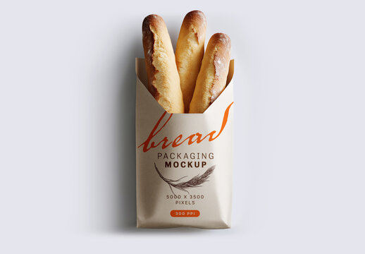 Breadsticks Packaging Mockup for Creative Design and Branding Projects