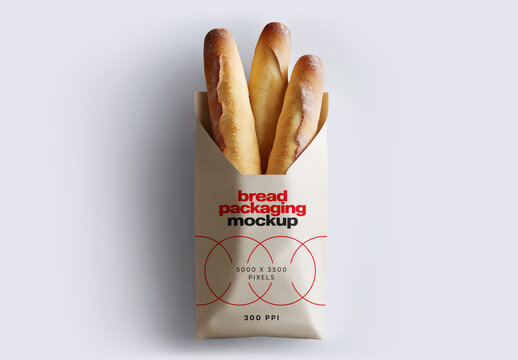 Breadsticks Packaging Mockup for Creative Design and Branding Projects