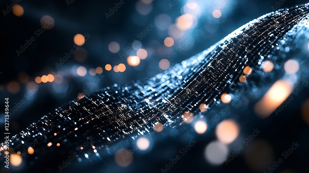 Leinwandbilder abstract digital background with flowing waves and sparkling lights creating a futuristic atmosphere