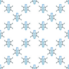 Test-Tube with Chemical Compound vector Chemistry Science linear seamless pattern