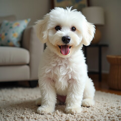 bichon dog portrait