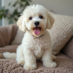 bichon dog portrait
