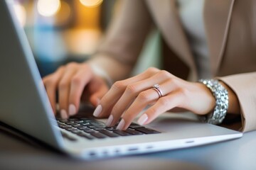 Businesswoman Using Laptop, 