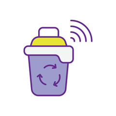 Smart Waste Management icons vector stock illustration