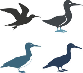 Download Gannet Silhouette Vector Icon Set Sharp & Professional.