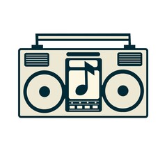 Retro Boombox Music Minimalist Design