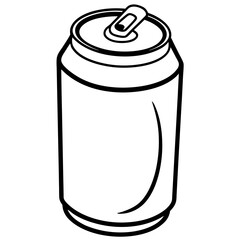Sleek Soda Can Outline in Vector
