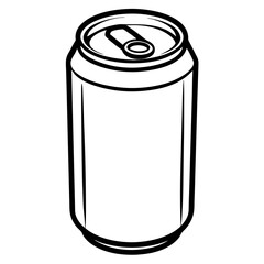 Sleek Soda Can Outline in Vector