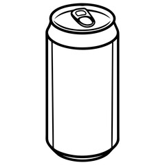 Sleek Soda Can Outline in Vector