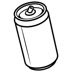 Sleek Soda Can Outline in Vector
