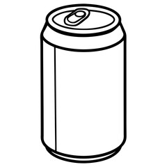 Sleek Soda Can Outline in Vector