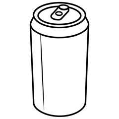 Sleek Soda Can Outline in Vector