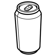 Sleek Soda Can Outline in Vector