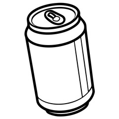 Sleek Soda Can Outline in Vector