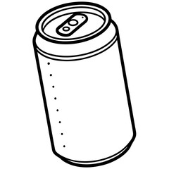 Sleek Soda Can Outline in Vector