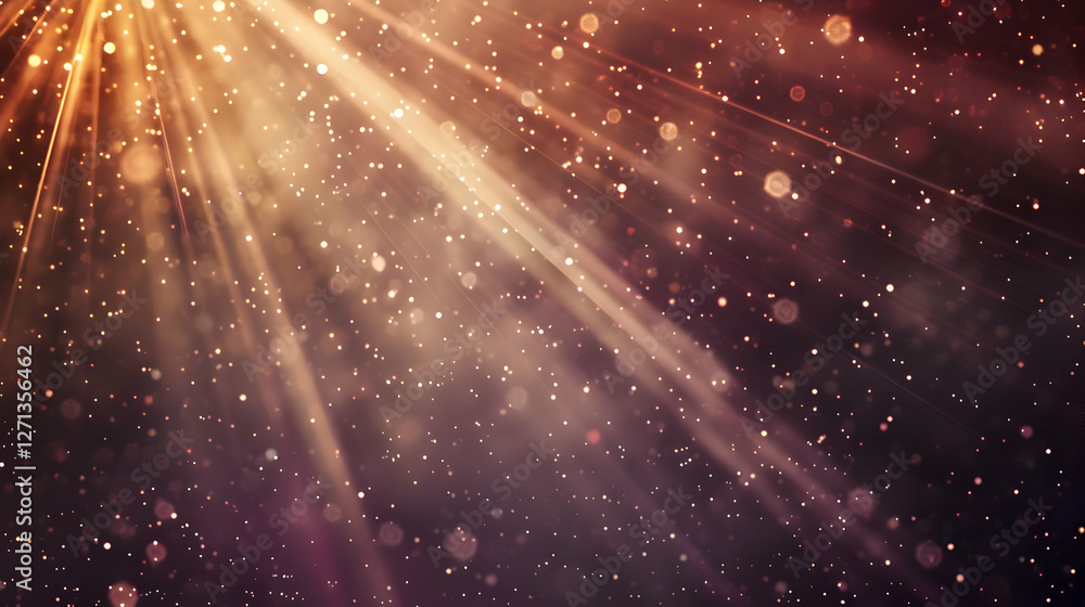 Aufkleber beautiful abstract background with golden light rays and sparkling bokeh effects