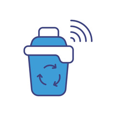 Smart Waste Management icons vector stock illustration