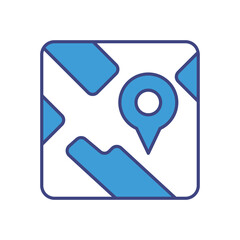 Digital City Map icons vector stock illustration