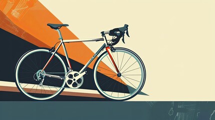 A minimalist poster of road bike