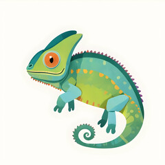 Fototapeta premium Colorful chameleon cute illustration for kids and nursery art