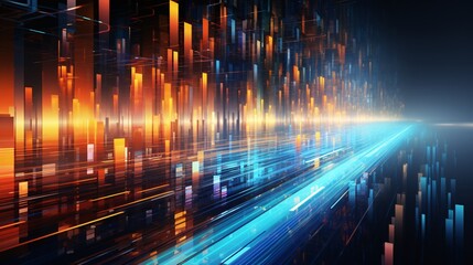 Fast data flow in a digital world illustrated in an abstract manner