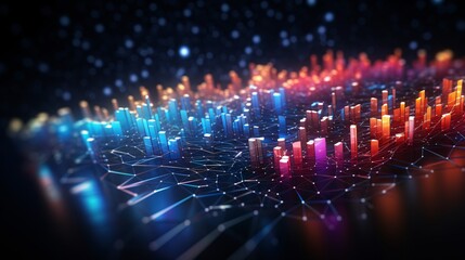 Cyber connections and fast digital information depicted in an abstract style