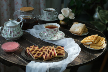 Table is set for a tea party.