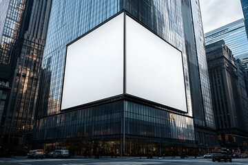 Prominent Blank Double Billboard in Modern Cityscape: Ideal Advertising Canvas