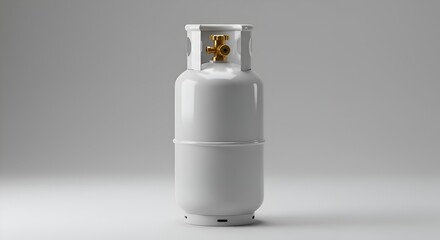 White propane tank. ready for use.