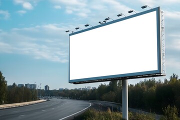 Obraz premium Highway Billboard Mockup for Impactful Roadside Advertising: Capture Attention with Ease