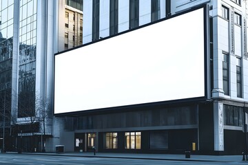 Obraz premium Expansive Horizontal Blank Billboard: Unleashing High-Impact Advertising Potential