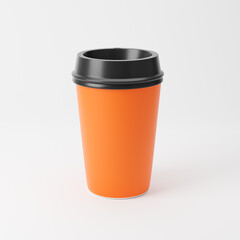 Coffee cup isolated over white background. Mockup template. 3d rendering.