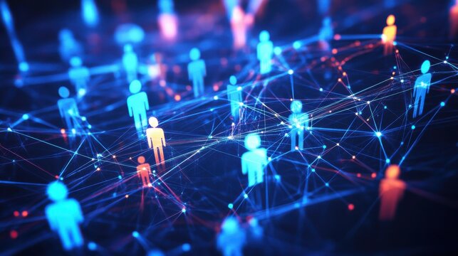 human resources strategy concept network of interconnected people management and leadership abstract illustration