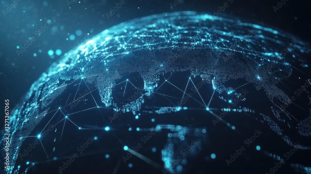 Fototapete global business connections. corporate networking. concept of networking in a corporation. ai genera