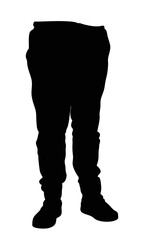 Joggers black silhouette isolated on transparent background