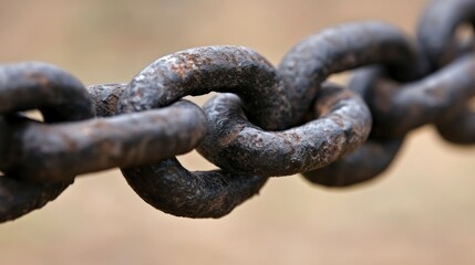 Fototapeta premium Close-up of a Rusty Metal Chain Links