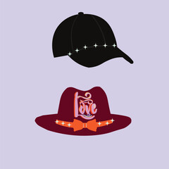 Naklejka premium Tshirt and Baseball Cap, Polo Shirt