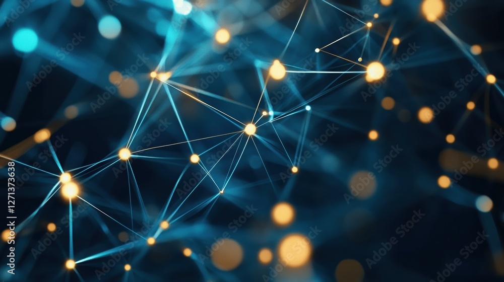 Poster abstract business connection of lines from nodes it is connected to endless nodes and represents the