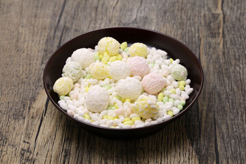Hina arare, Japanese sweet rice crackers like hail.