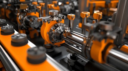 Fototapeta premium High-Tech Manufacturing Process: Automated Assembly Line in Action