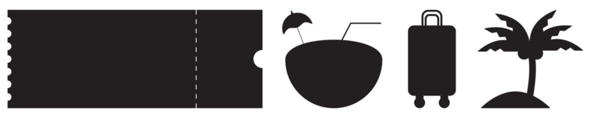Simple Summer Travel Vector Icons