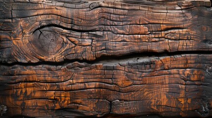 Obraz premium A detailed view of an old wooden surface with cracks, captured from above, showcasing a beautiful wood texture background