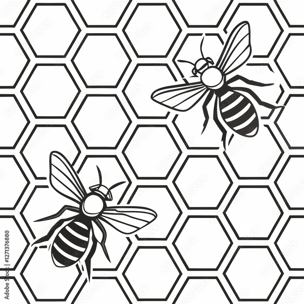 Poster seamless patterns. fabric pattern. hexagonal honeycomb pattern. textile, tile