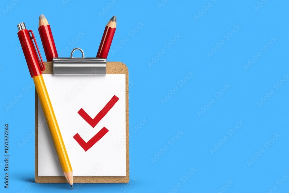 Aufkleber a clean minimalist icon of a checklist with checkmarks, symbolizing a completed poll