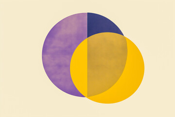 Fototapeta premium Abstract style illustration, logo for the artist's portfolio website, made in soft yellow and purple tones.
